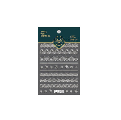 3D TENSOR White Lace Themed Nail Art Stickers (TS-867, TS-868)