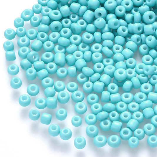 3MM Cyan 8/0 Glass Seed Beads (S036-13)