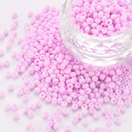 3MM Frosted Pink Purple 8/0 Glass Seed Beads (S048-004)