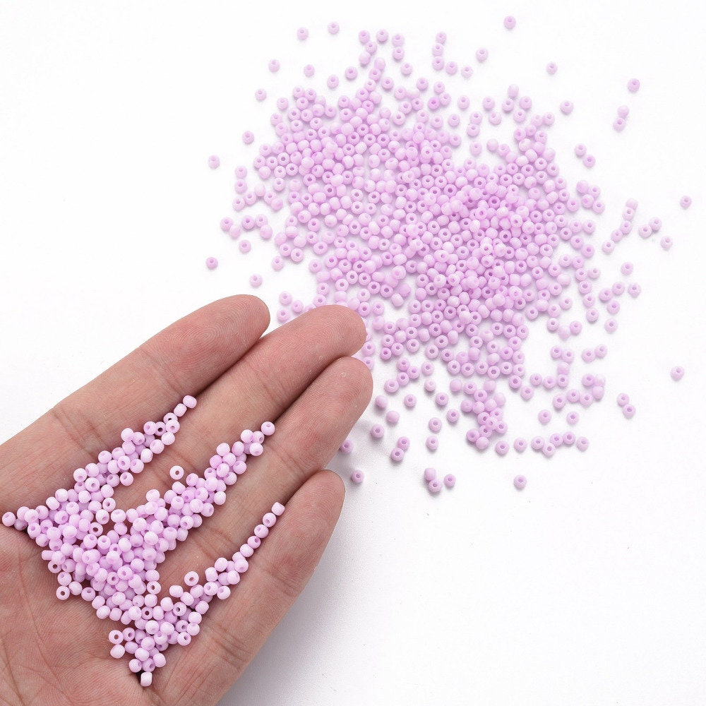 3MM Frosted Pink Purple 8/0 Glass Seed Beads (S048-004)