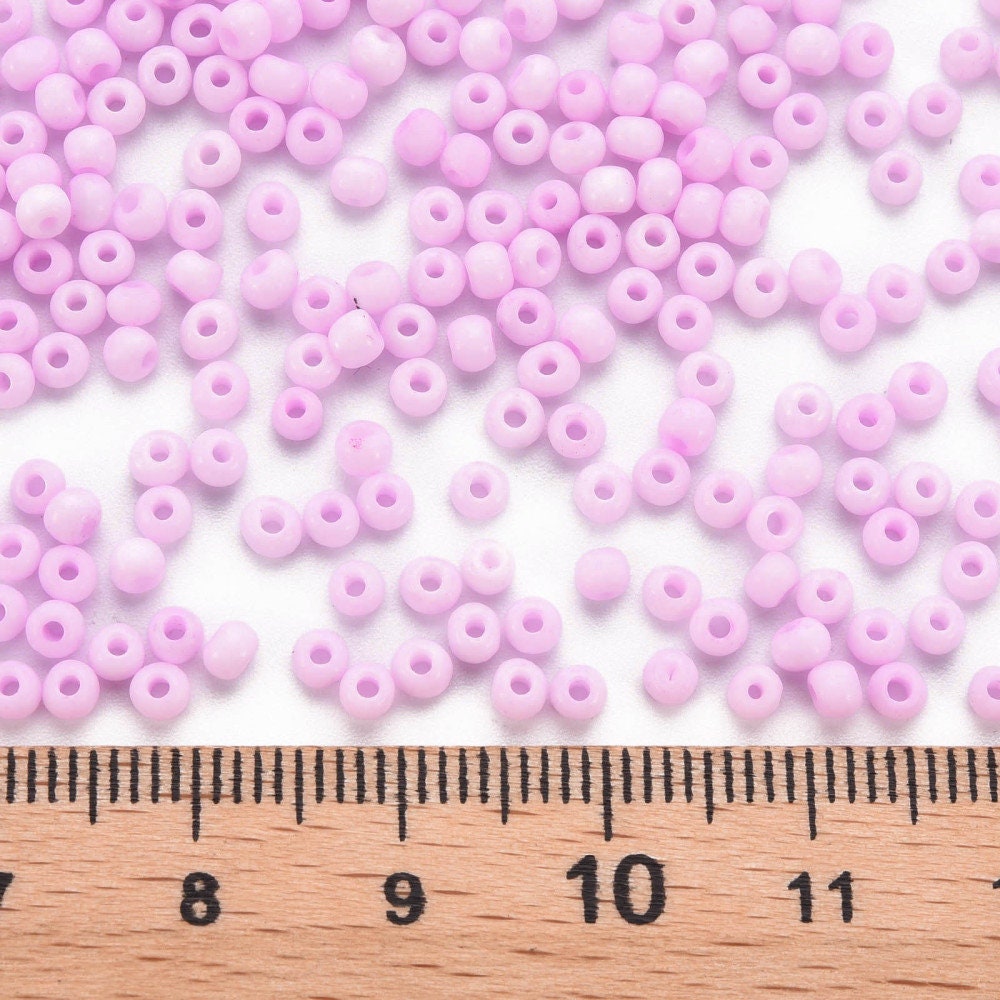 3MM Frosted Pink Purple 8/0 Glass Seed Beads (S048-004)