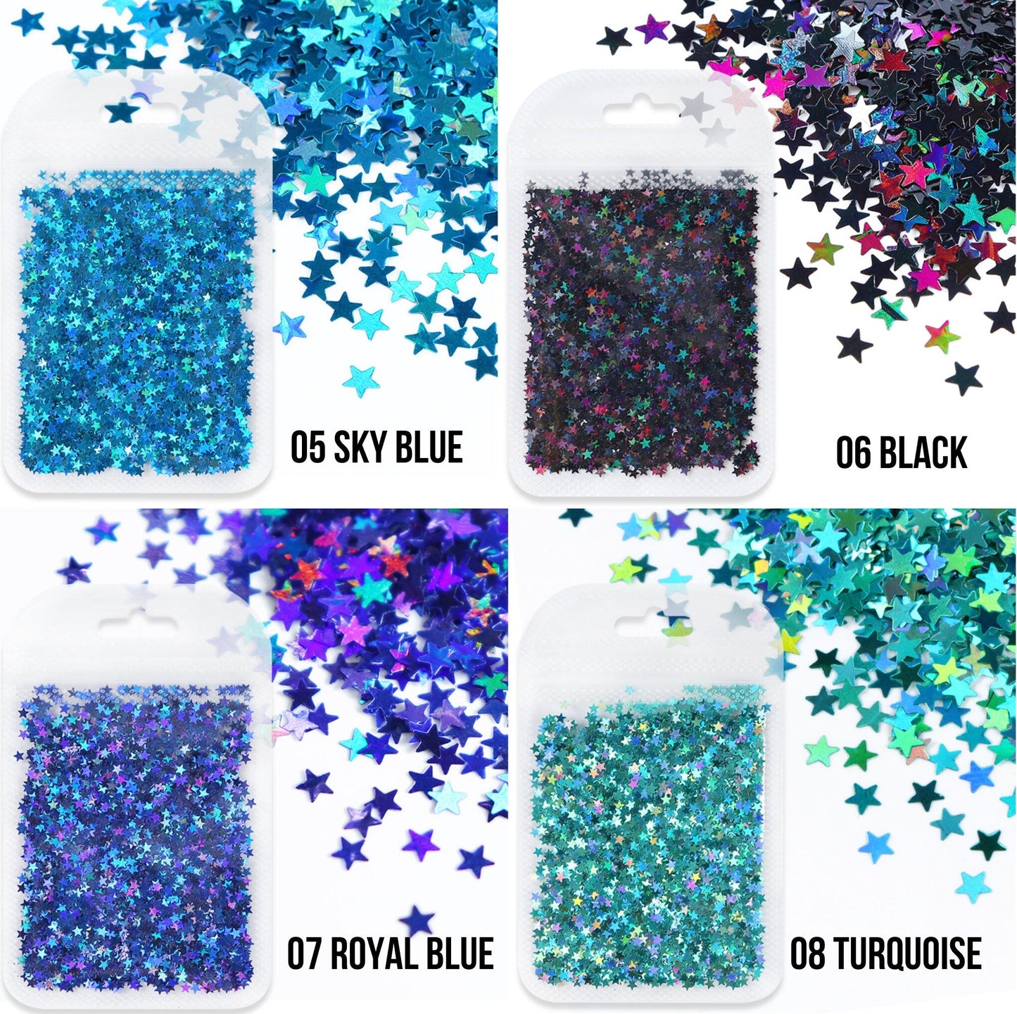 3MM Holographic Star Shape Themed Glitter Confetti (2G Bag)