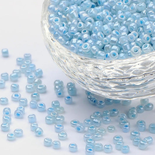 3MM Pale Blue 8/0 Glass Seed Beads  (US0003-143)