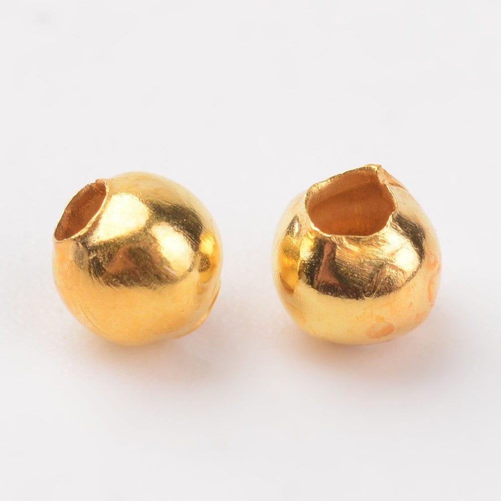 3MM/4MM/5MM 18K Gold Plated Round Brass Spacer Beads