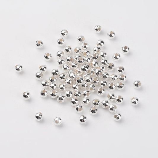 3MM/4MM/5MM Silver Round Iron Spacer Beads
