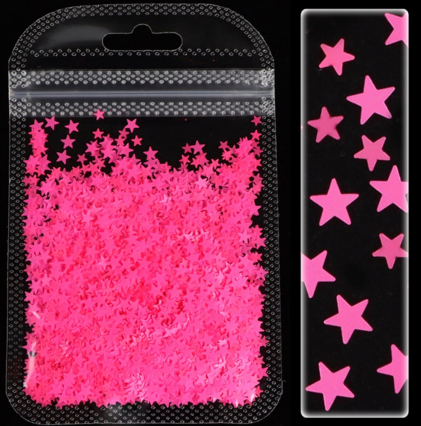 3MM/4MM Neon Solid Star Glitter (2G Bag)