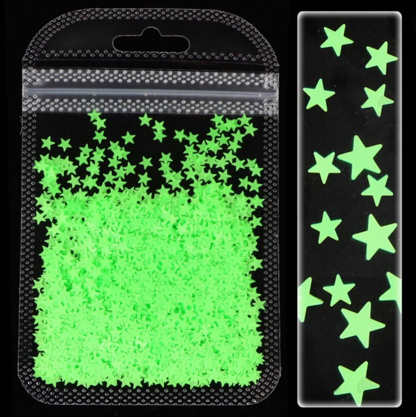 3MM/4MM Neon Solid Star Glitter (2G Bag)