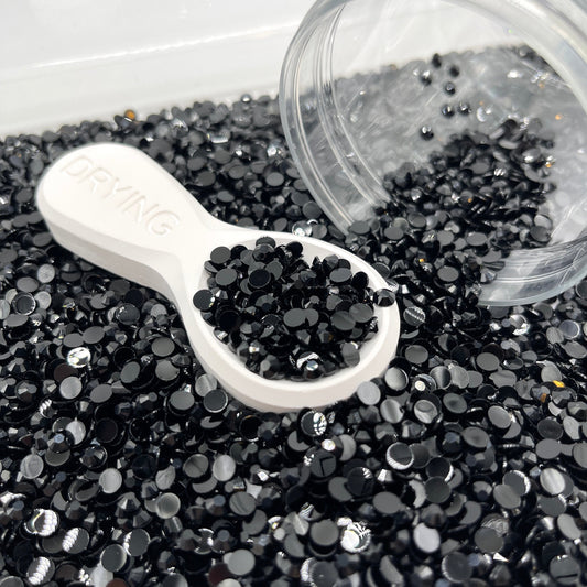 4MM/6MM Black Resin Rhinestones, Non-Hotfix, Flatback Rhinestone