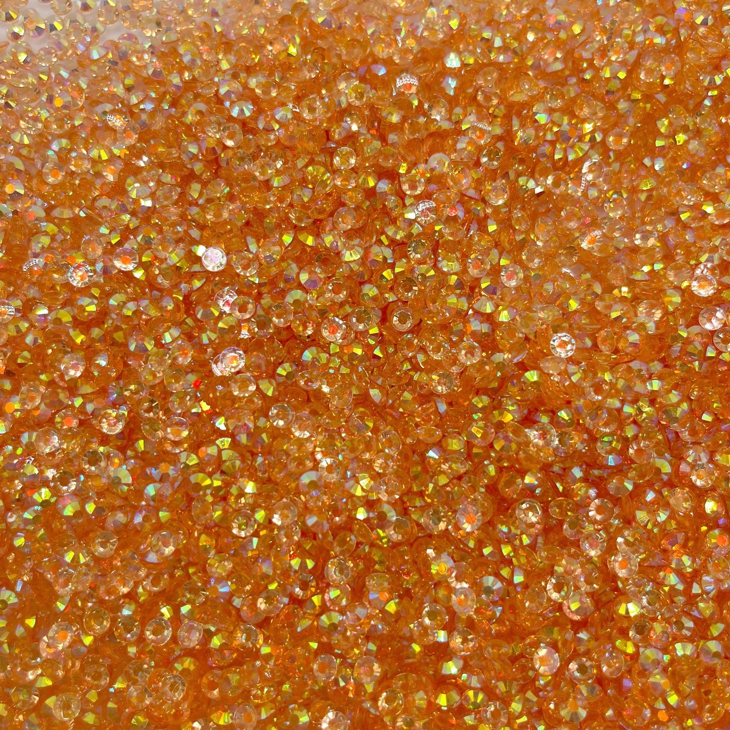 4MM/6MM Orange AB Rhinestones, Non-Hotfix, Flatback Rhinestone