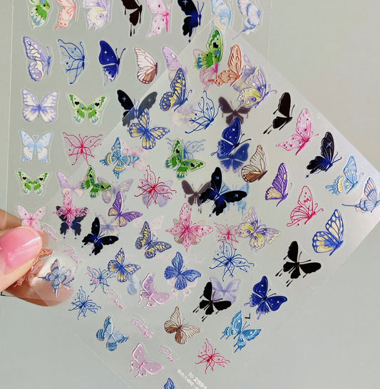 5D Butterfly Wings, Insect Bug Themed Nail Art Stickers (to2572, to2592)