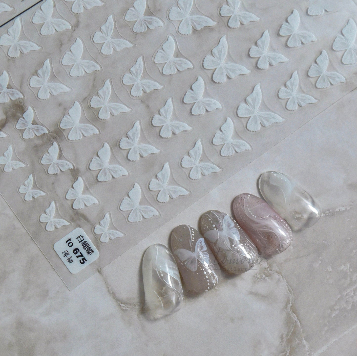 Cute Butterfly (White,Black,Blue) Theme Nail Art Stickers (to674, to675, to676)