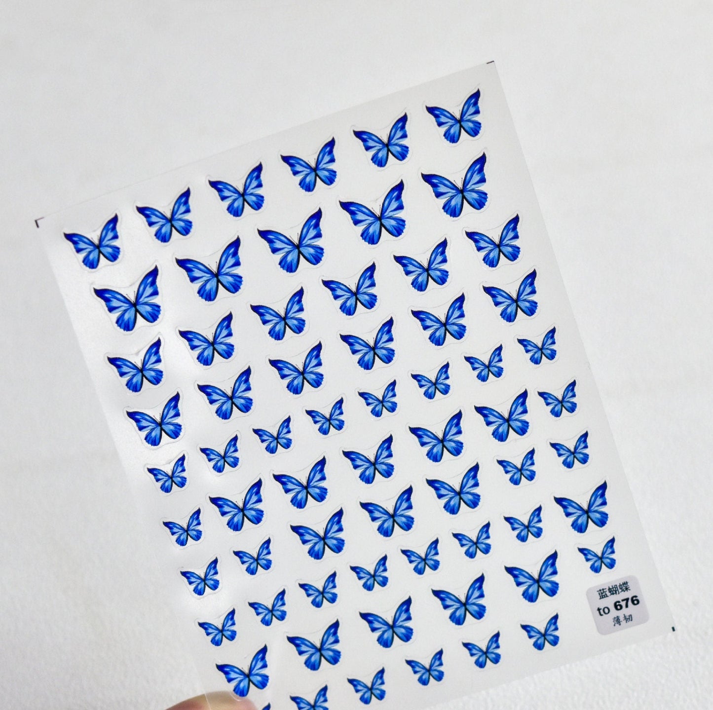 Cute Butterfly (White,Black,Blue) Theme Nail Art Stickers (to674, to675, to676)