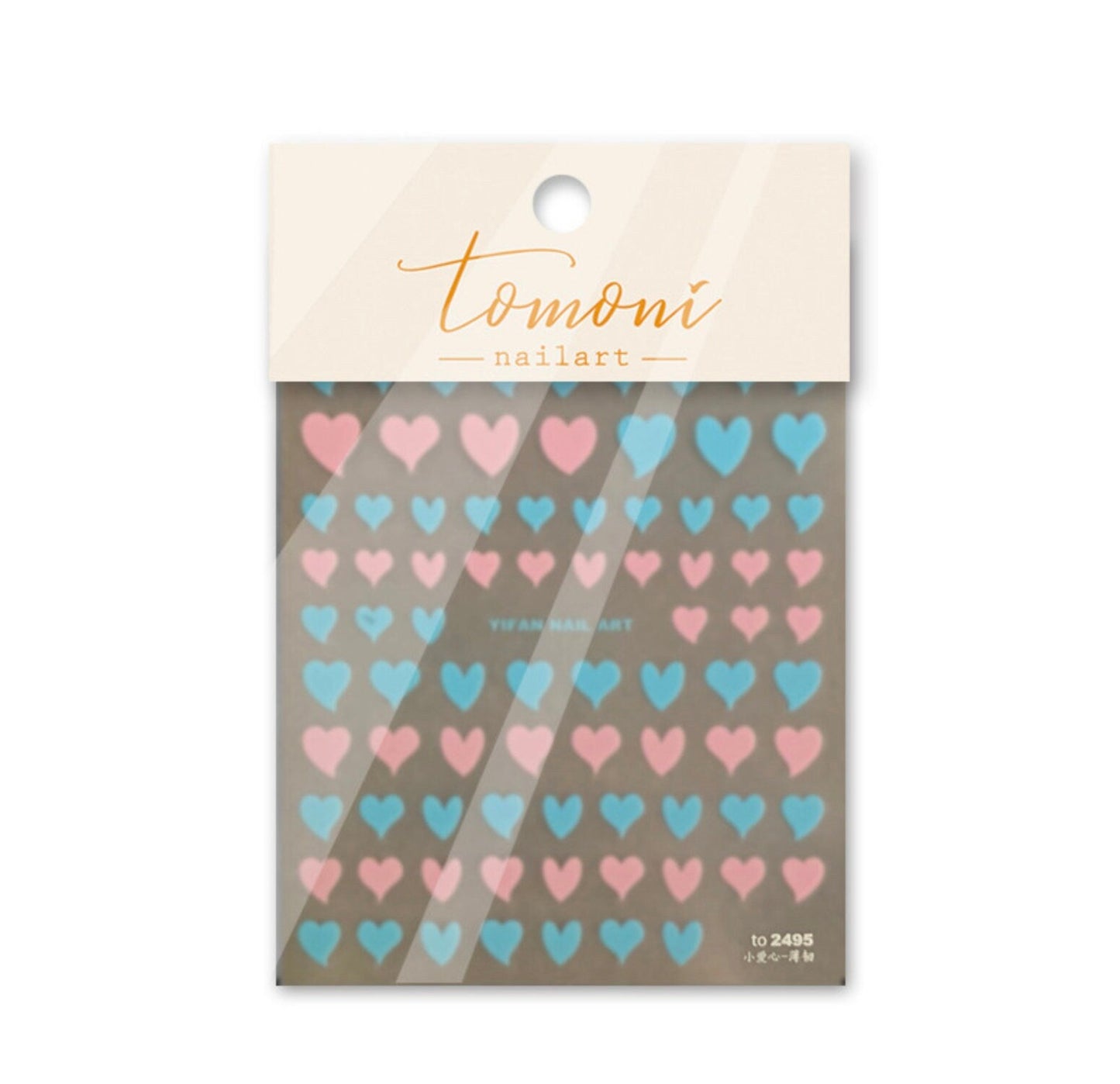 Cotton Candy or Black/White Heart Themed Nail Art Stickers (to2494, to2495)