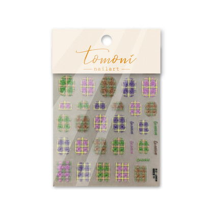 5D Cute Plaid and White Stripes Themed Nail Art Stickers