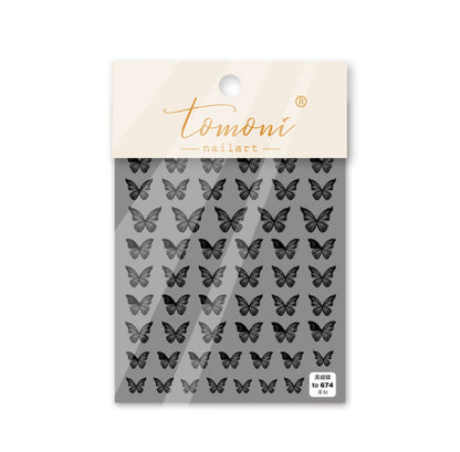 Cute Butterfly (White,Black,Blue) Theme Nail Art Stickers (to674, to675, to676)