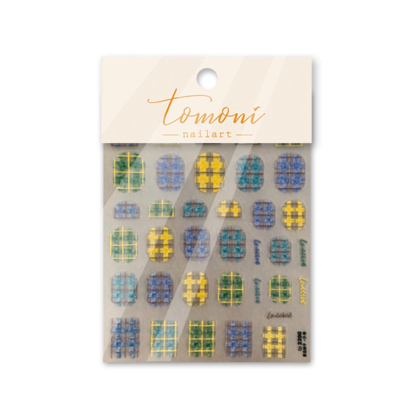 5D Cute Plaid and White Stripes Themed Nail Art Stickers