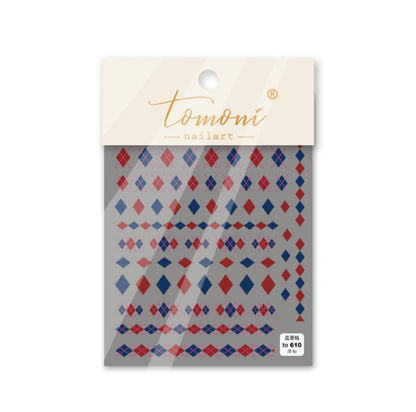 5D Plaid Pieces Themed Nail Art Stickers (to610, to611, to612, to992)
