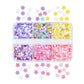 6 Color Pastel Five Petal Flower Themed Glitter Flake Set