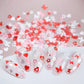 6 Pink and Red Glitter Flake Set, Valentines Day Set #3 (3mm-6mm)