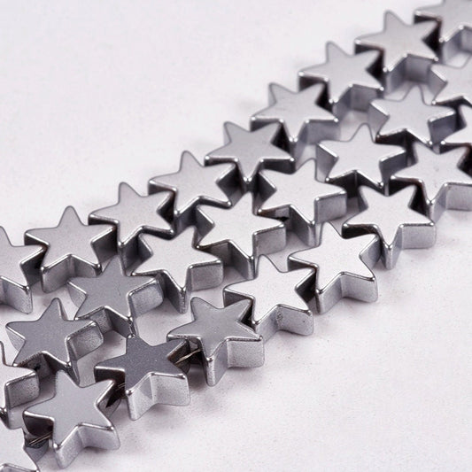 6mm Black Star Hematite bead