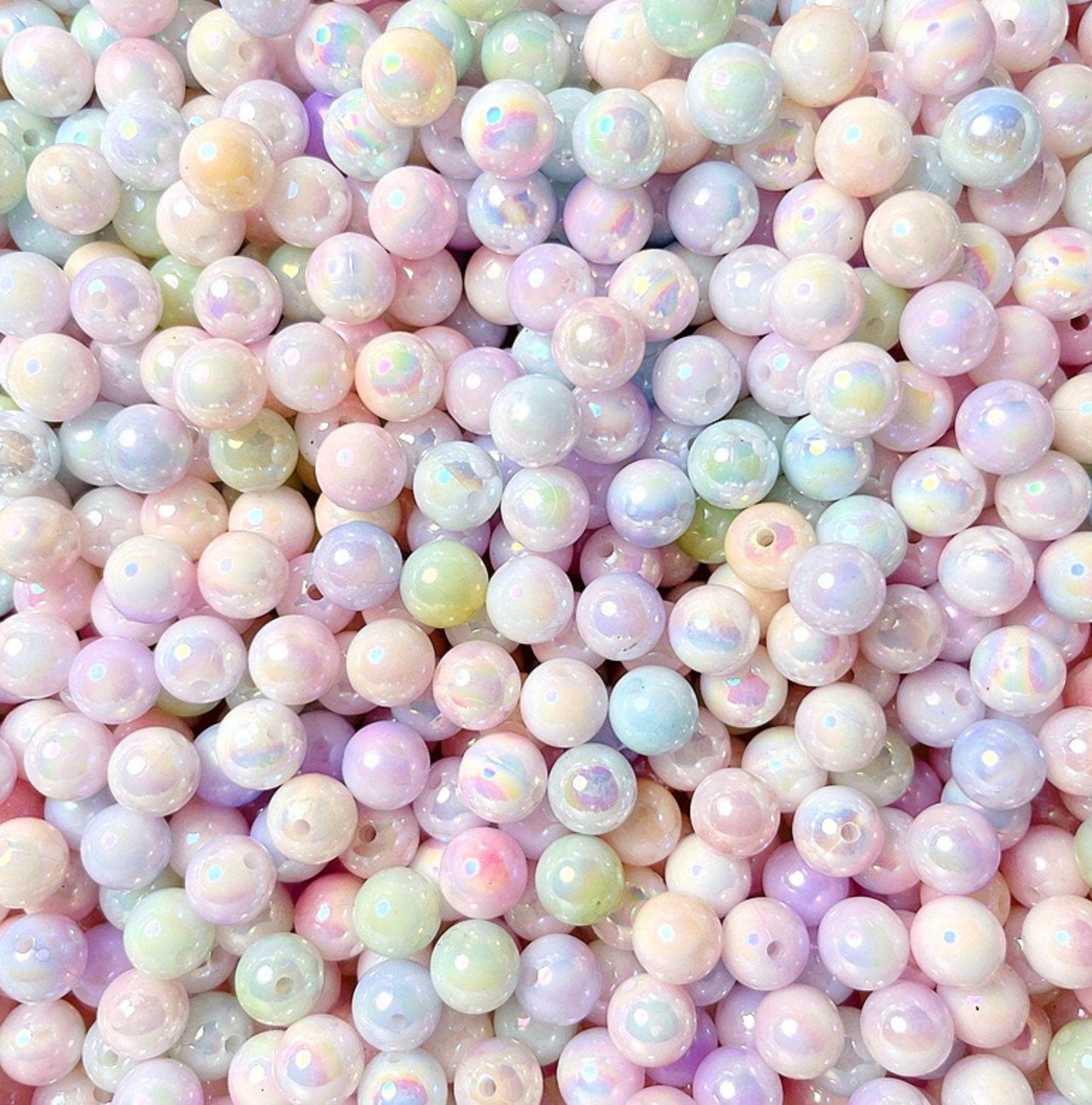 6MM/8MM/10MM AB Iridescent Mermaid Pastel Acrylic Beads