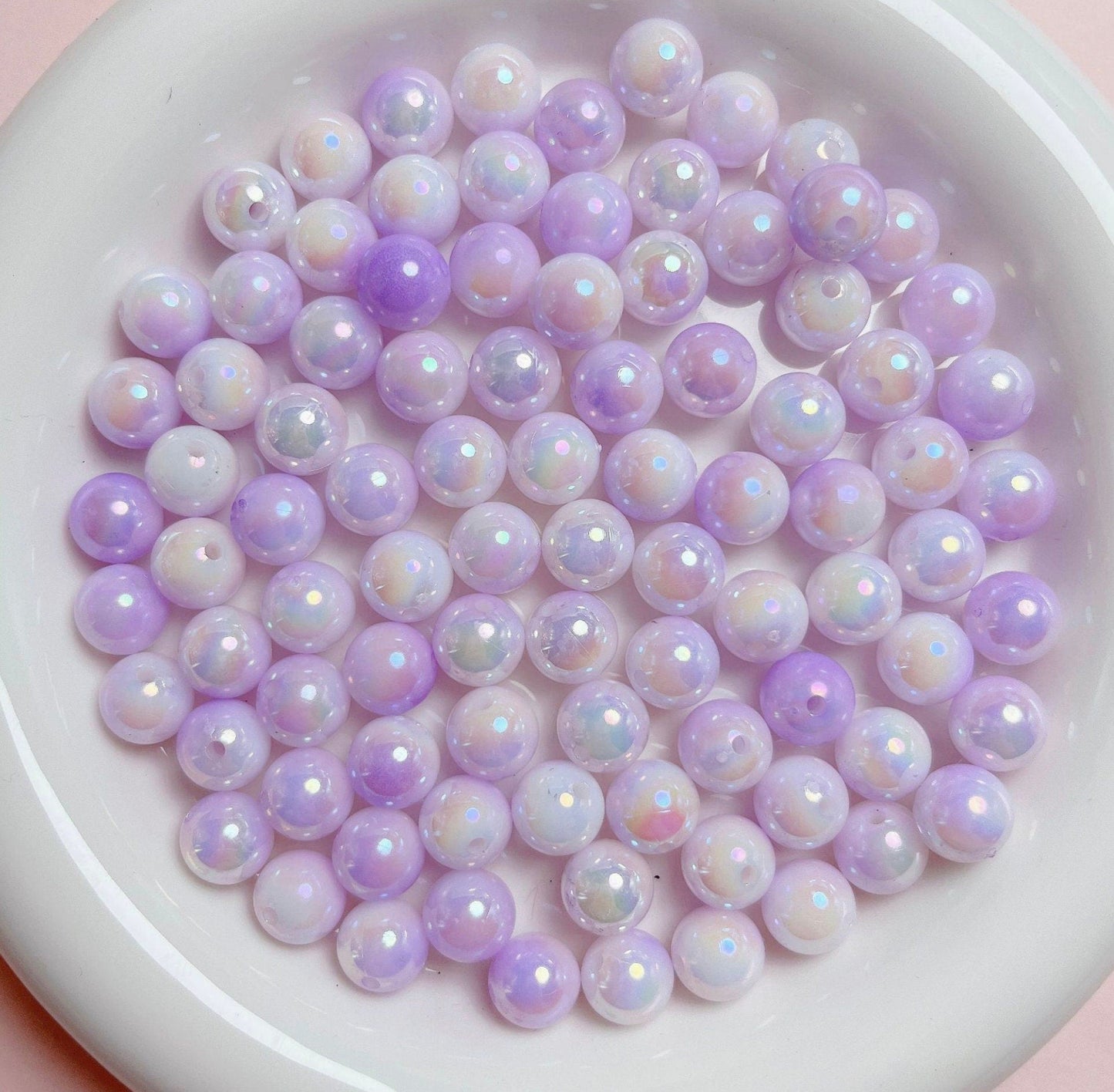 6MM/8MM/10MM AB Iridescent Mermaid Pastel Acrylic Beads