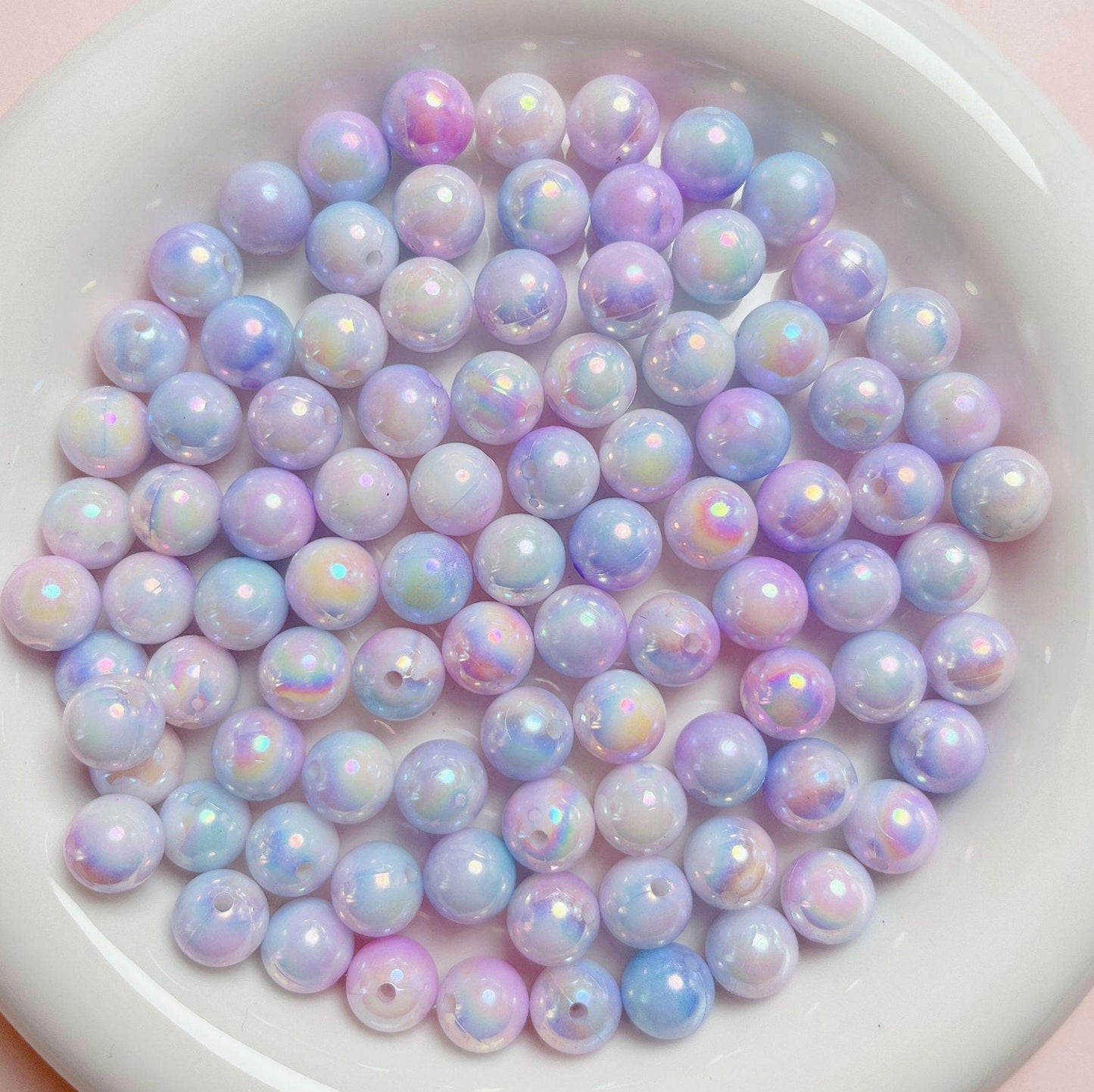 6MM/8MM/10MM AB Iridescent Mermaid Pastel Acrylic Beads