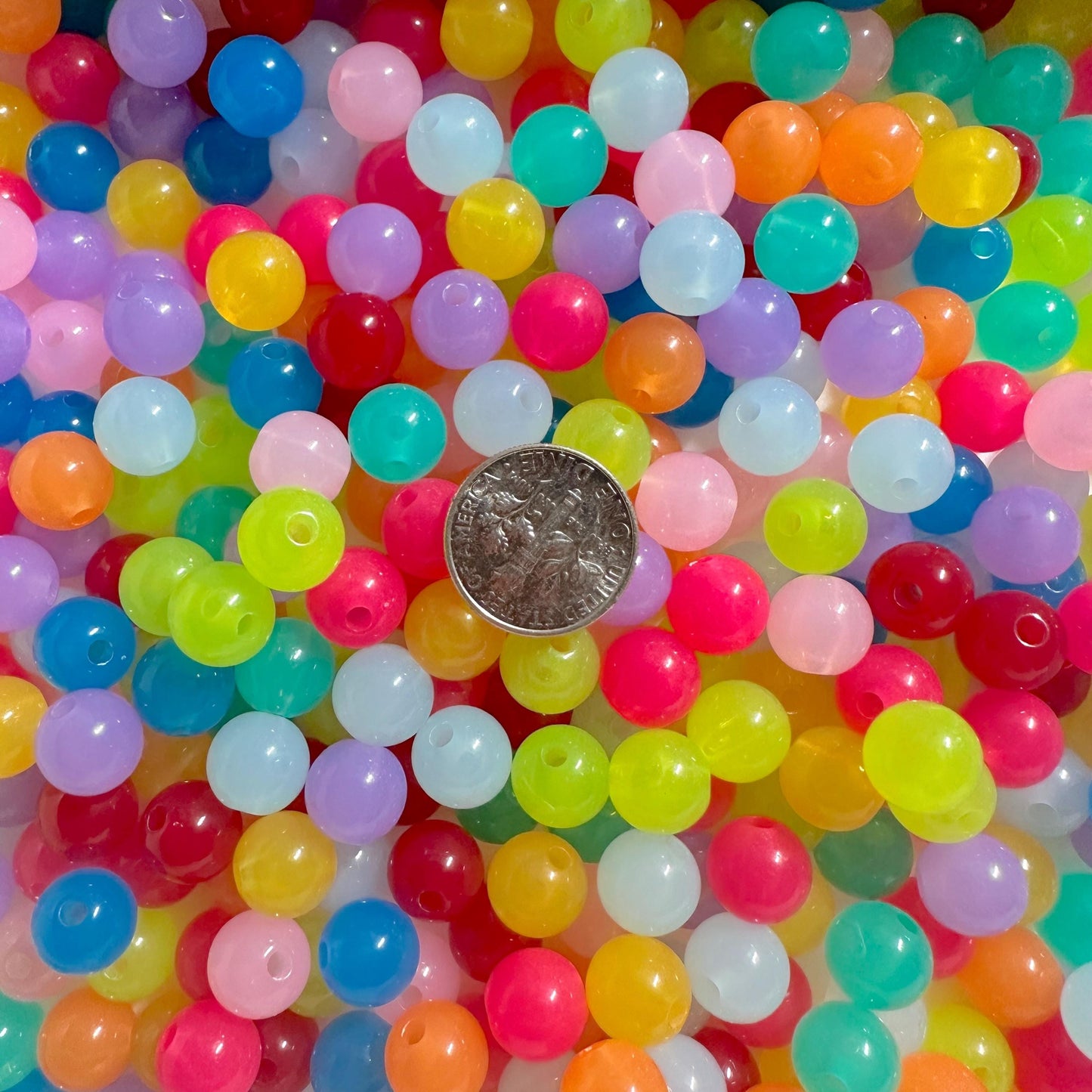 6MM/8MM/10MM/12MM Translucent Neon Acrylic Beads