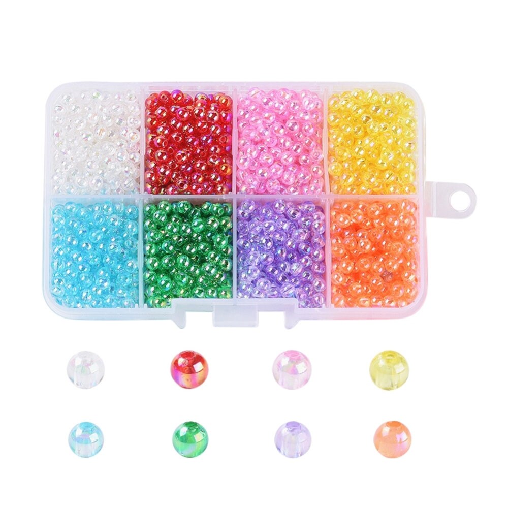 8 Colors AB Colored Acrylic Round Bead Set (8MM)