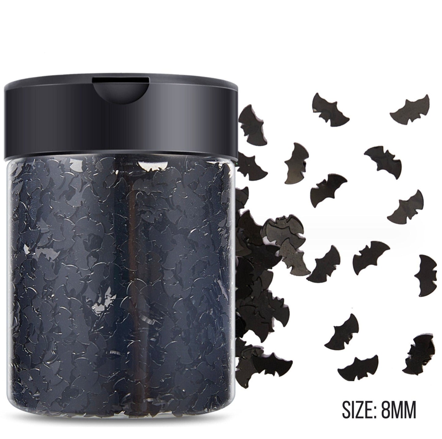 8MM Black Bat, Halloween Themed Glitter Confetti Pieces (5G/10G)