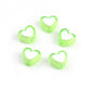 8MM Green Acrylic Heart w/White Middle Spacer Beads with Vertical Hole