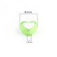 8MM Green Acrylic Heart w/White Middle Spacer Beads with Vertical Hole