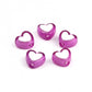 8MM Purple Acrylic Heart w/White Middle Spacer Beads with Vertical Hole