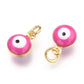 9.5MM 18K Gold Plated Brass Evil Eye Charm