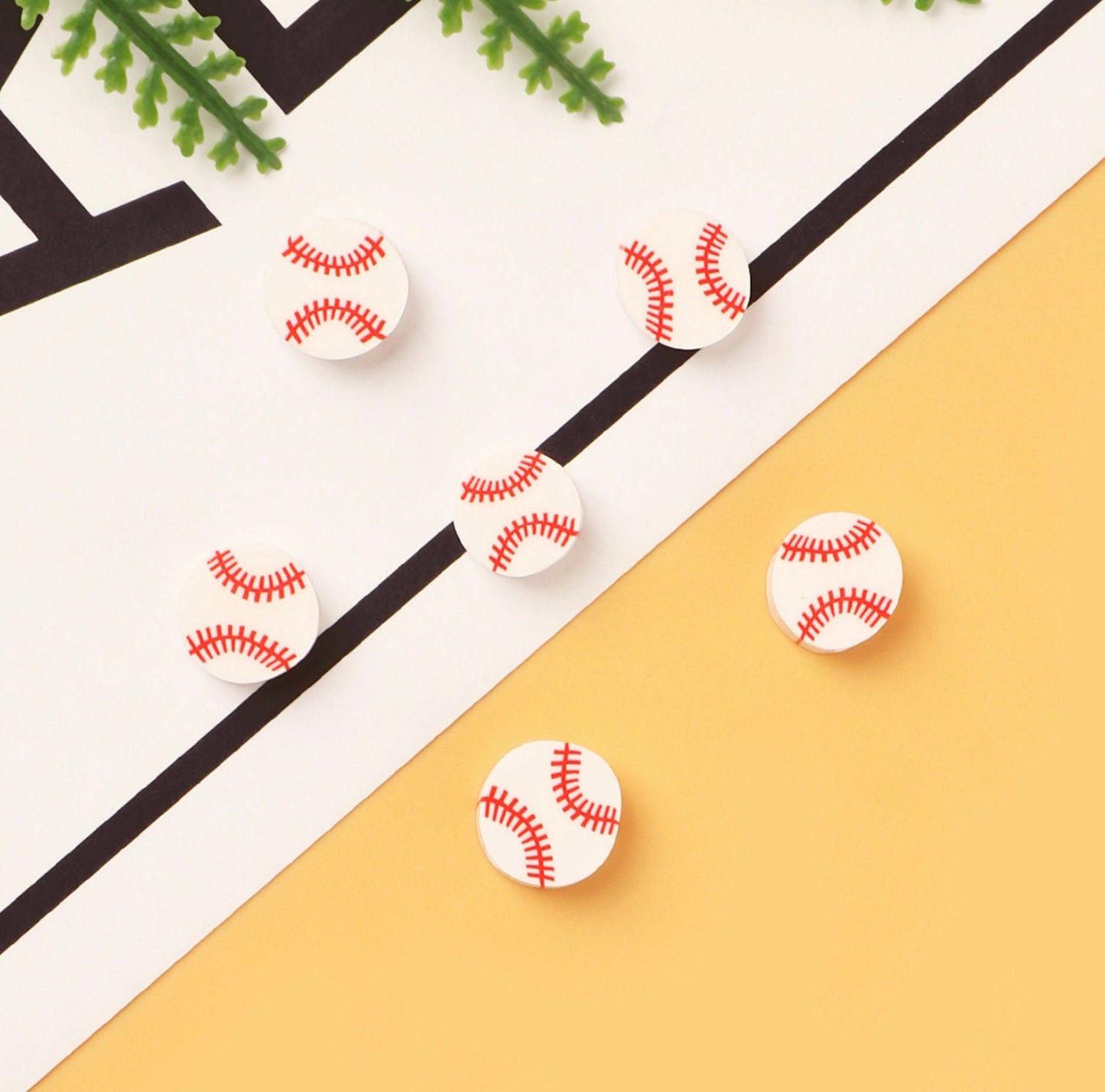 10MM Baseball, Sports Themed Polymer Clay Beads