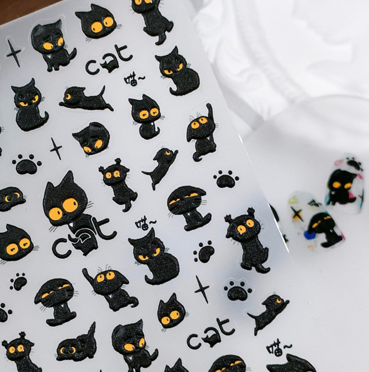 Black Cat, Animal Themed Pattern Nail Art Stickers