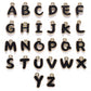 Black Metal Letter Charms Individual or Set (11mm x 6.5mm x 2mm; Hole: 1.5mm)