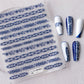 Blue Flower Pattern Nail Art Stickers