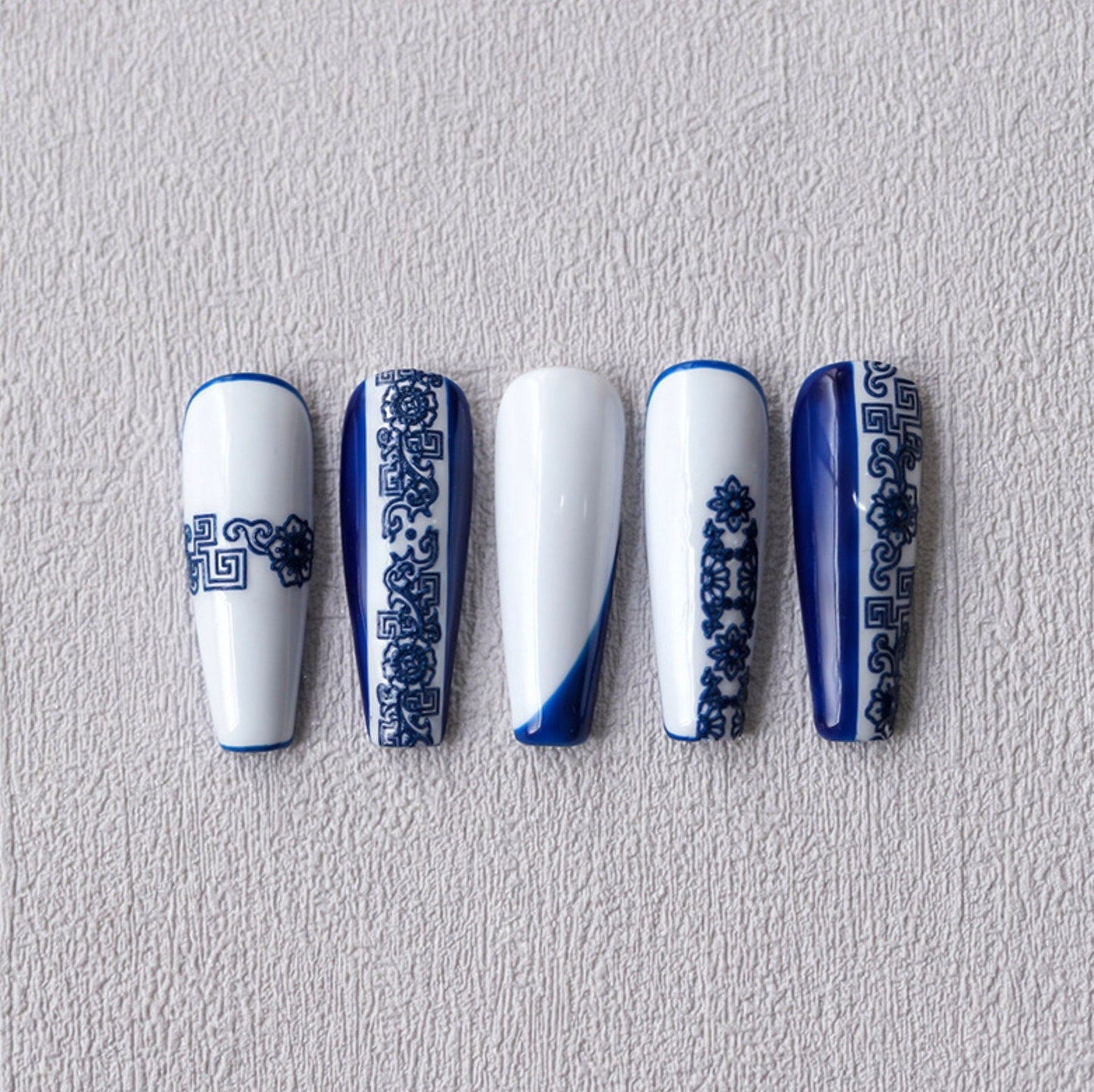 Blue Flower Pattern Nail Art Stickers