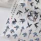 Blue Swallow, Bird Pattern Nail Art Stickers (ts-2155)