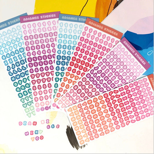 Bubble Letter and Number Sticker Sheets, Crafts, Diary, Journal