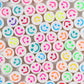 10MM Colorful Smiley Face Themed Polymer Clay Beads