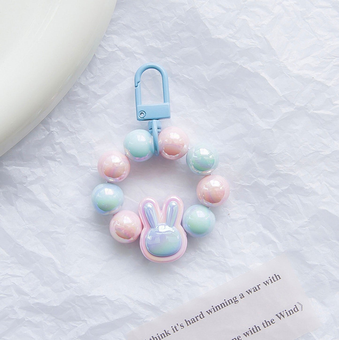 Cute Acrylic Bunny Keychain, Key ring