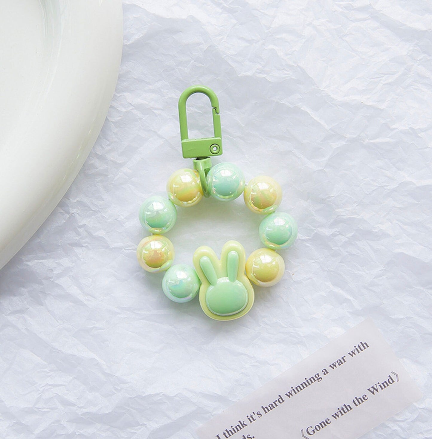 Cute Acrylic Bunny Keychain, Key ring