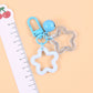 Cute Acrylic Double Star with Bell Keychain, Key ring