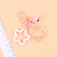 Cute Acrylic Double Star with Bell Keychain, Key ring