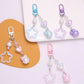 Cute Acrylic Pearlescent Shimmer Cutout Star with Heart Keychain, Key ring