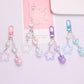 Cute Acrylic Pearlescent Shimmer Cutout Star with Heart Keychain, Key ring