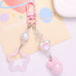 Cute Acrylic Pearlescent Shimmer Cutout Star with Heart Keychain, Key ring