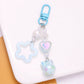 Cute Acrylic Pearlescent Shimmer Cutout Star with Heart Keychain, Key ring
